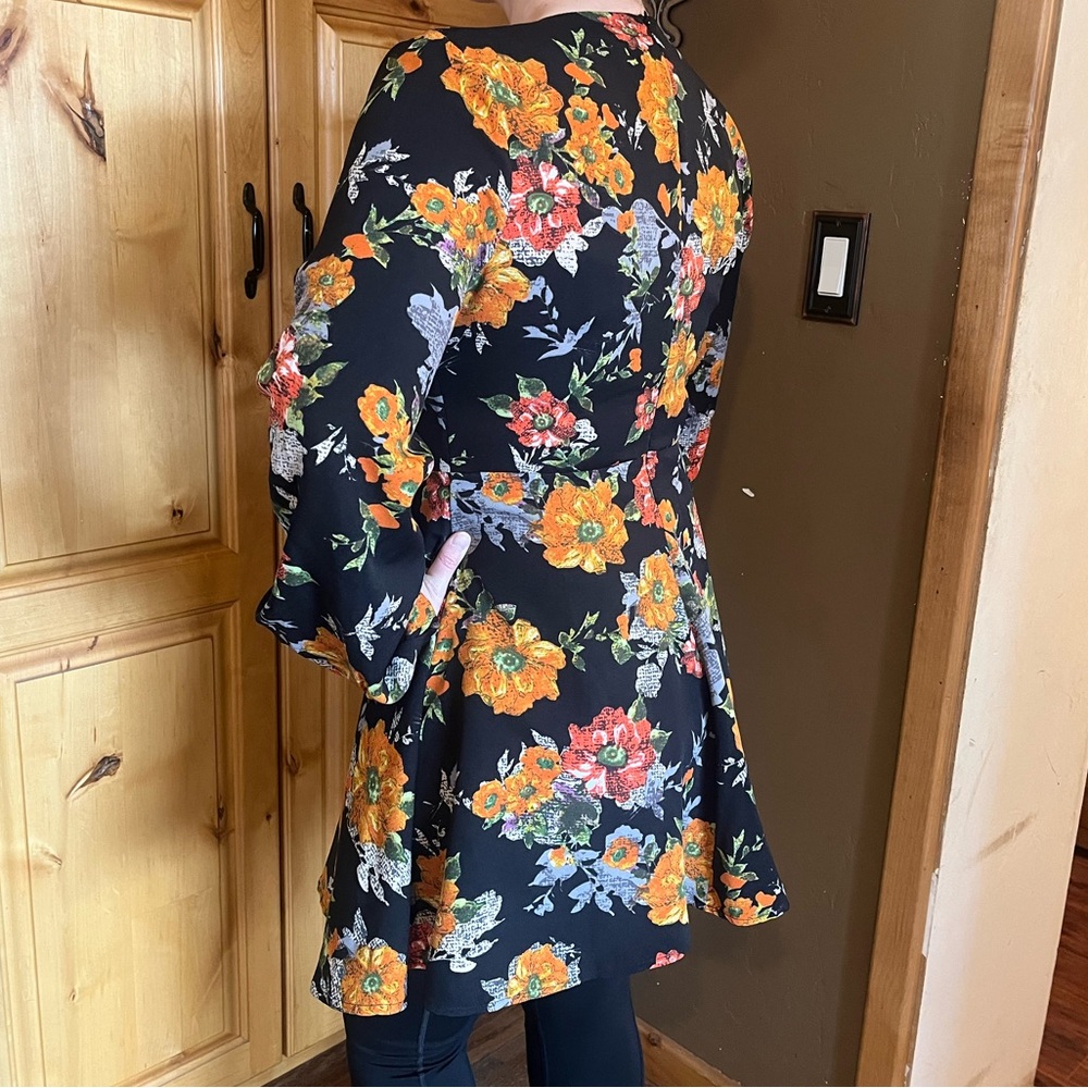 Nasty Gal Glamorous Floral Long Sleeve Mini Dress - Picture 6 of 8